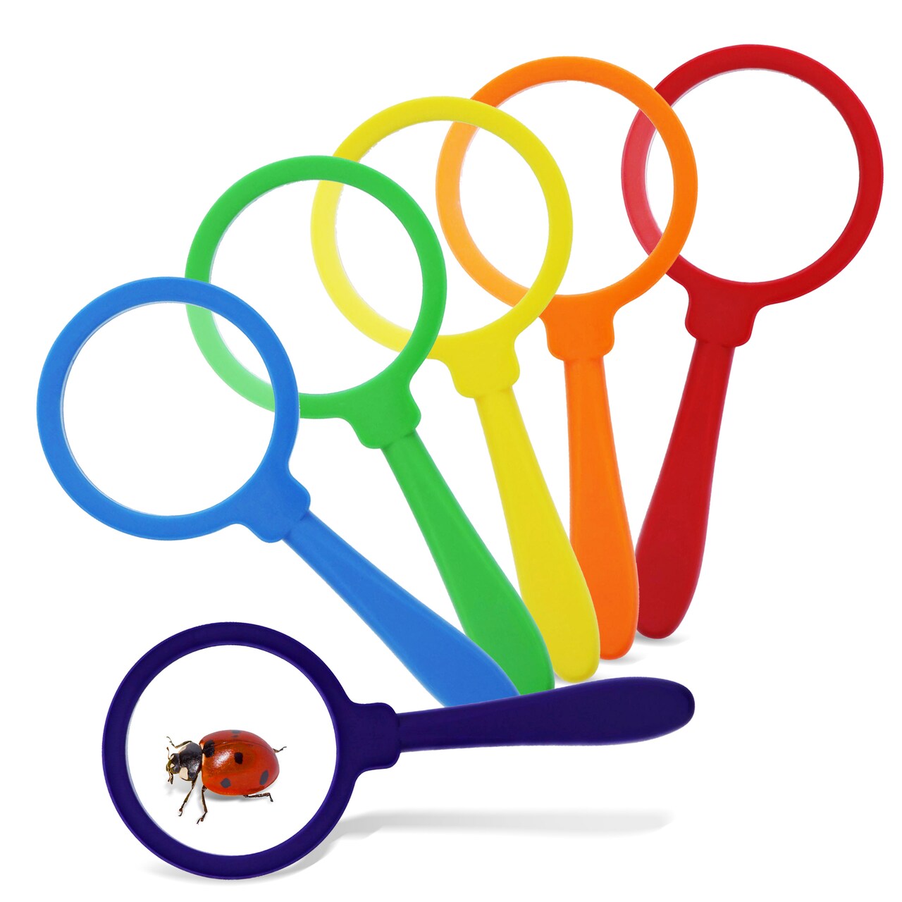 Kids Magnifying Glass Set – 6 Pack Large Plastic Magnifying Glasses